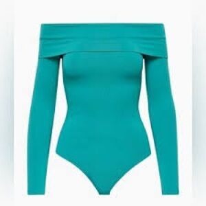 Aritzia Teal Off-Shoulder Medium Bodysuit